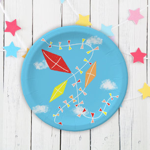 Assiettes En Carton Cerfs-volants dans le Baby shower Sky Plaque papie