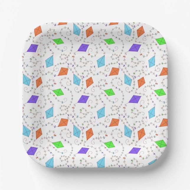 Assiettes En Carton Cerfs-volants Plaque en papier (Recto)