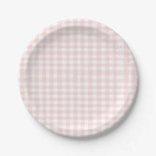 Assiettes En Carton Cerise Douce anniversaire Rose Gingham