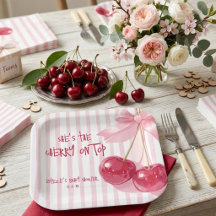 Cerise Sur Le Haut Ruban Rose Bébé Fille Shower