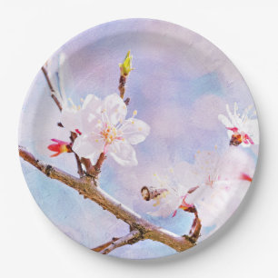 Assiettes En Carton Cerisier Japonais - Sakura en Fleur