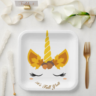 Assiettes En Carton C'est Automne Y'all Automne Unicorn Plaques papier