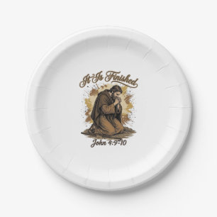 Assiettes En Carton C'est Fini Verset Biblique Vintage Chemise Chrétie