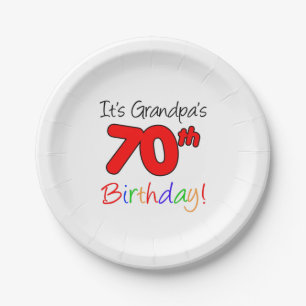 Assiettes En Carton C'est la fête du 70e anniversaire de papy