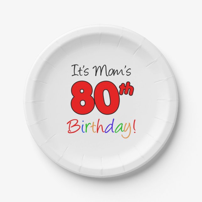 Assiettes En Carton C'est la plaque papier de maman 80e anniversaire (Devant)
