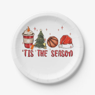 Assiettes En Carton C'est la saison Noël Noël Basketball