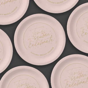 Assiettes En Carton C'est la saison Taupe Fête des mariées d'hiver