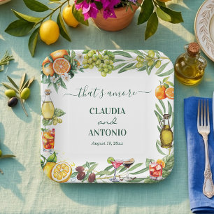 Assiettes En Carton C'est l'amour Mariage Citrus Italien