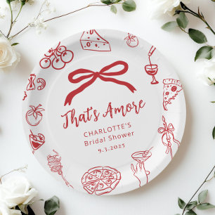 Assiettes En Carton C'est l'Amour Mariage Italien à Main Levée