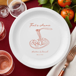 Assiettes En Carton C'est l'Amour Mariage Italien Personnalisé