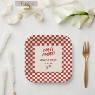 Assiettes En Carton C'est l'Amour Mariage Italien Vintage