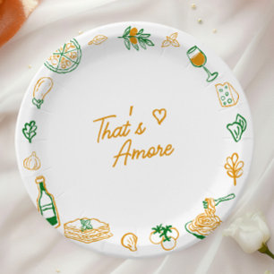 Assiettes En Carton C'est l'Amour Nourriture Italienne Rustique Enterr