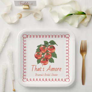 Assiettes En Carton C'est l'Amour Tomate Rouge Italian Enterrement de