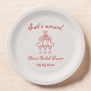 Assiettes En Carton C'est l'Amour Vaisselle de Fête de Mariage Italien