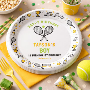Assiettes En Carton C'est l'anniversaire du jeu de tennis pour enfants