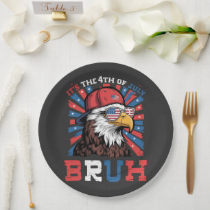 Assiettes En Carton C'est le 4 juillet Bruh Aigle américain Patriote
