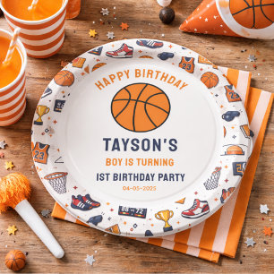 Assiettes En Carton C'est l'heure du match de basketball - 1re année d