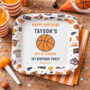 Assiettes En Carton C'est l'heure du match de basketball - 1re année d