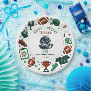 Assiettes En Carton C'est l'heure du match de football 1er anniversair
