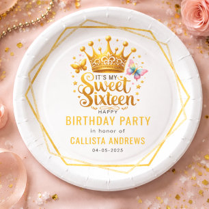 Assiettes En Carton c'est mon anniversaire sweet sixteen 16 ans