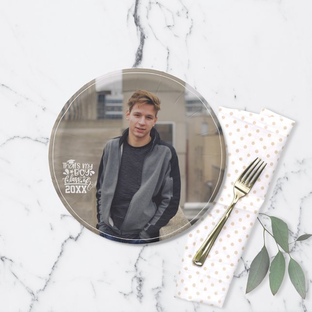 Assiettes En Carton C'est My Boy Class of 20XX Photo Graduation (Créateur téléchargé)