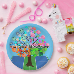 Assiettes En Carton C'est toujours la saison du Pickleball - Arbre de 