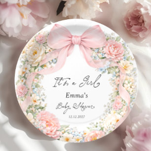 Assiettes En Carton C'est un arc coquette fille Arc Baby Shower