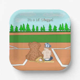 Assiettes En Carton C'est un Baby shower de baseball de Lil' Slugger B