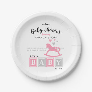 Assiettes En Carton C'est un Baby shower de fille