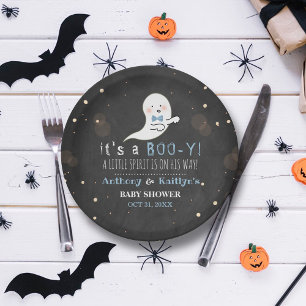 Assiettes En Carton C'est un boo-y ! Baby shower d'Halloween Little Sp