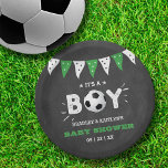 Assiettes En Carton C'est un garçon ! Baby shower Co-ed À Thème Footba<br><div class="desc">Célébrez dans le style avec ces assiettes en papier baby shower tendance. Le design est facile à personnaliser avec votre propre libellé et votre famille et vos amis seront ravis de voir ces fabuleuses assiettes de fête. Les éléments correspondants se trouvent dans la collection.</div>