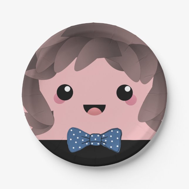 Assiettes En Carton C'est un garçon | Révélation de genre pour bébé ga (Devant)