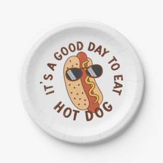 Assiettes En Carton C'est une bonne journée pour manger du hot Dog