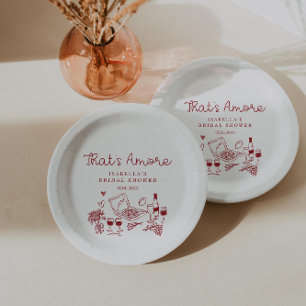 Assiettes En Carton C'est une Fête des mariées italienne Amore
