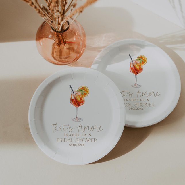 Assiettes En Carton C'est une Fête des mariées italienne Amore (Créateur téléchargé)