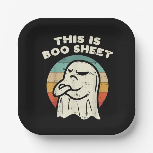 Assiettes En Carton C'est une feuille de fantôme Boo  (Recto)