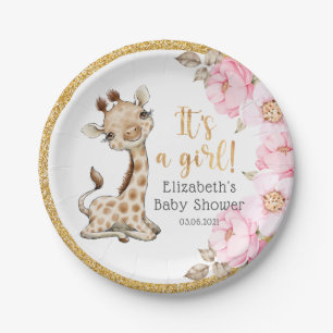 Assiettes En Carton C'est une fille ! Plaque en papier de Baby shower
