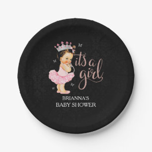 Assiettes En Carton C'est une Girl Princess plaques de Baby shower