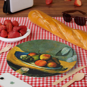 Assiettes En Carton Cezanne - Pêche, poires et raisins