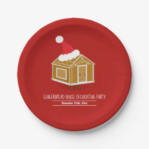 Assiettes En Carton Chambre de pain d'épice décorant la plaque à