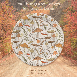 Assiettes En Carton Champignons et feuilles d'automne - motif transpar