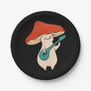 Assiettes En Carton Champignons Et Musique