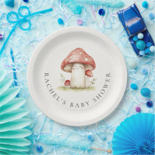 Assiettes En Carton Champignons Whimsical Genre Neutre Baby shower mig