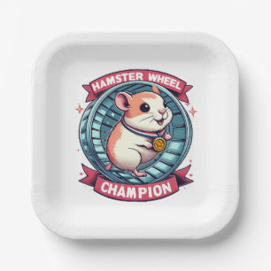 Assiettes En Carton Champion de roue de hamster