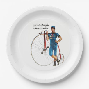 Assiettes En Carton Championnat vintage de vélo
