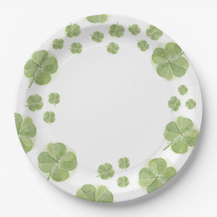 Assiettes En Carton Chanceux en amour Trèfle Saint-Patrick Fête de Fia