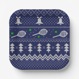 Assiettes En Carton Chandail de Noël de Tennis Motif nisé Scandi