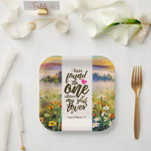 Assiettes En Carton Chanson de Salomon 3:4 J'ai trouvé la Bible unique