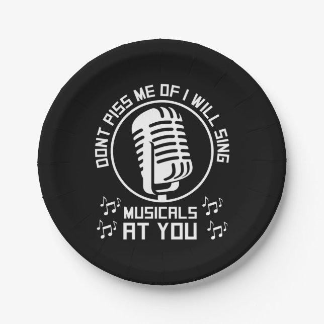 Assiettes En Carton Chanteur de théâtre Broadway (Devant)