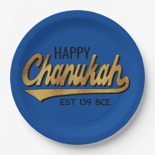 Assiettes En Carton Chanukah Happy Retro
